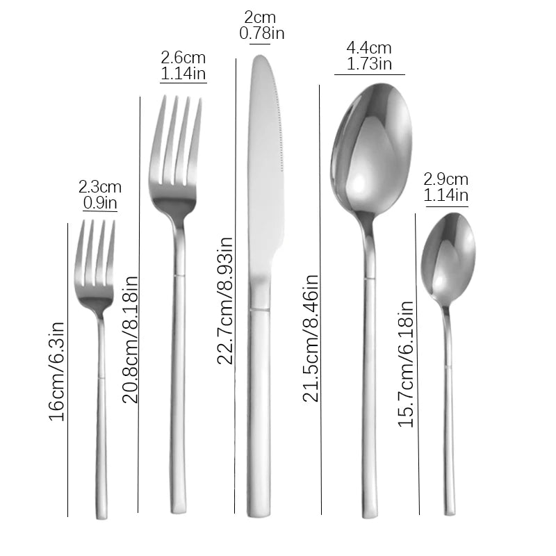 Silver Elegance β Exquisite Stainless Steel Cutlery Set for Gourmet Dining