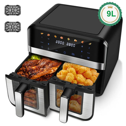 9L Dual Air Fryer with Viewing Window