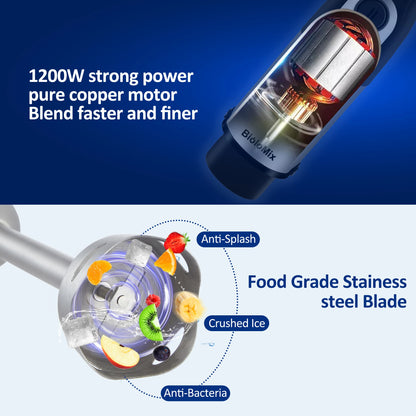 BioloMix 1200W 5-in-1 Hand Blender – Complete Kitchen Mixing System
