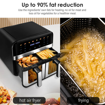 9L Dual Air Fryer with Viewing Window