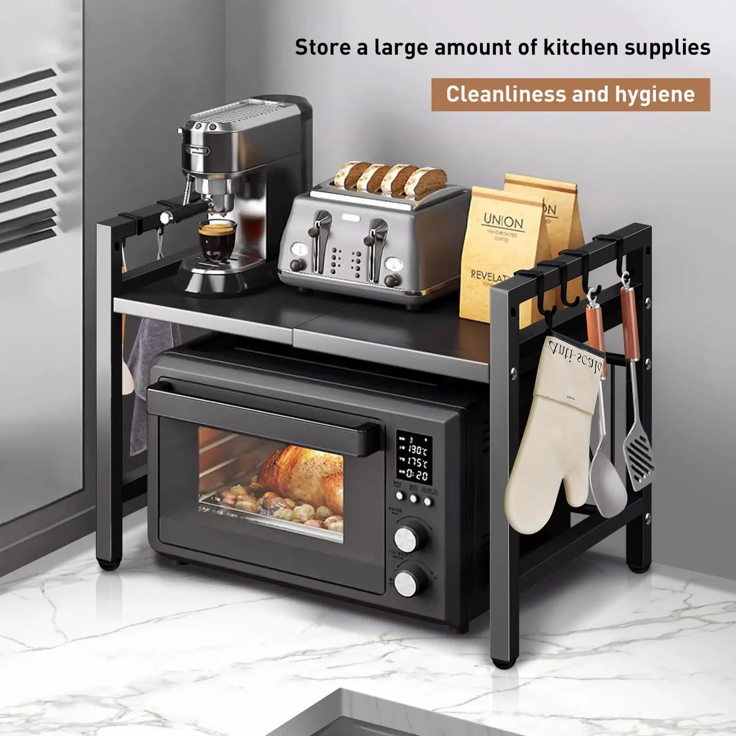 Expandable Kitchen Microwave Rack