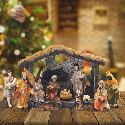 Bethlehem Blessings – 12-Piece Resin Nativity Set for Christmas Display