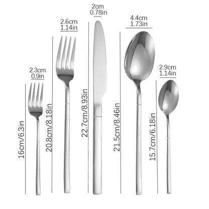 Silver Elegance – Exquisite Stainless Steel Cutlery Set for Gourmet Dining