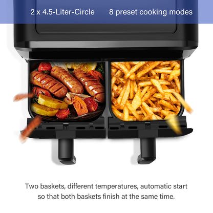 9L Dual Air Fryer with Viewing Window
