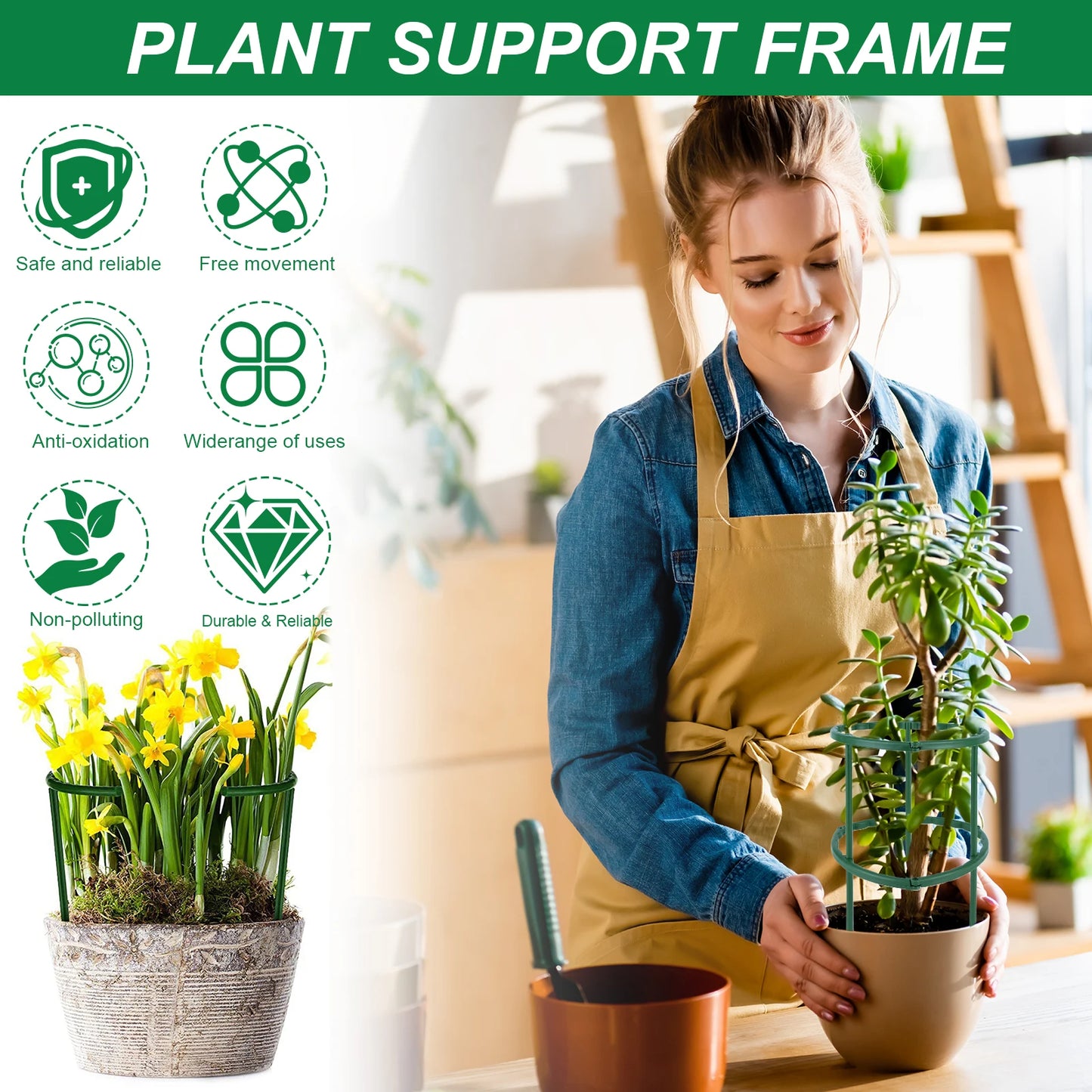 Plant Support Stakes for Garden – 6 Pack