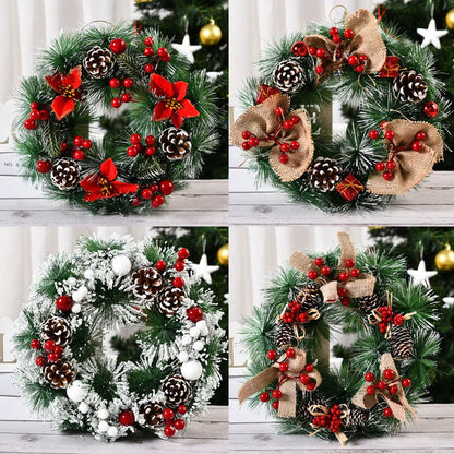 Golden Holly – Red & Gold Christmas Wreath for Front Door & Window Décor