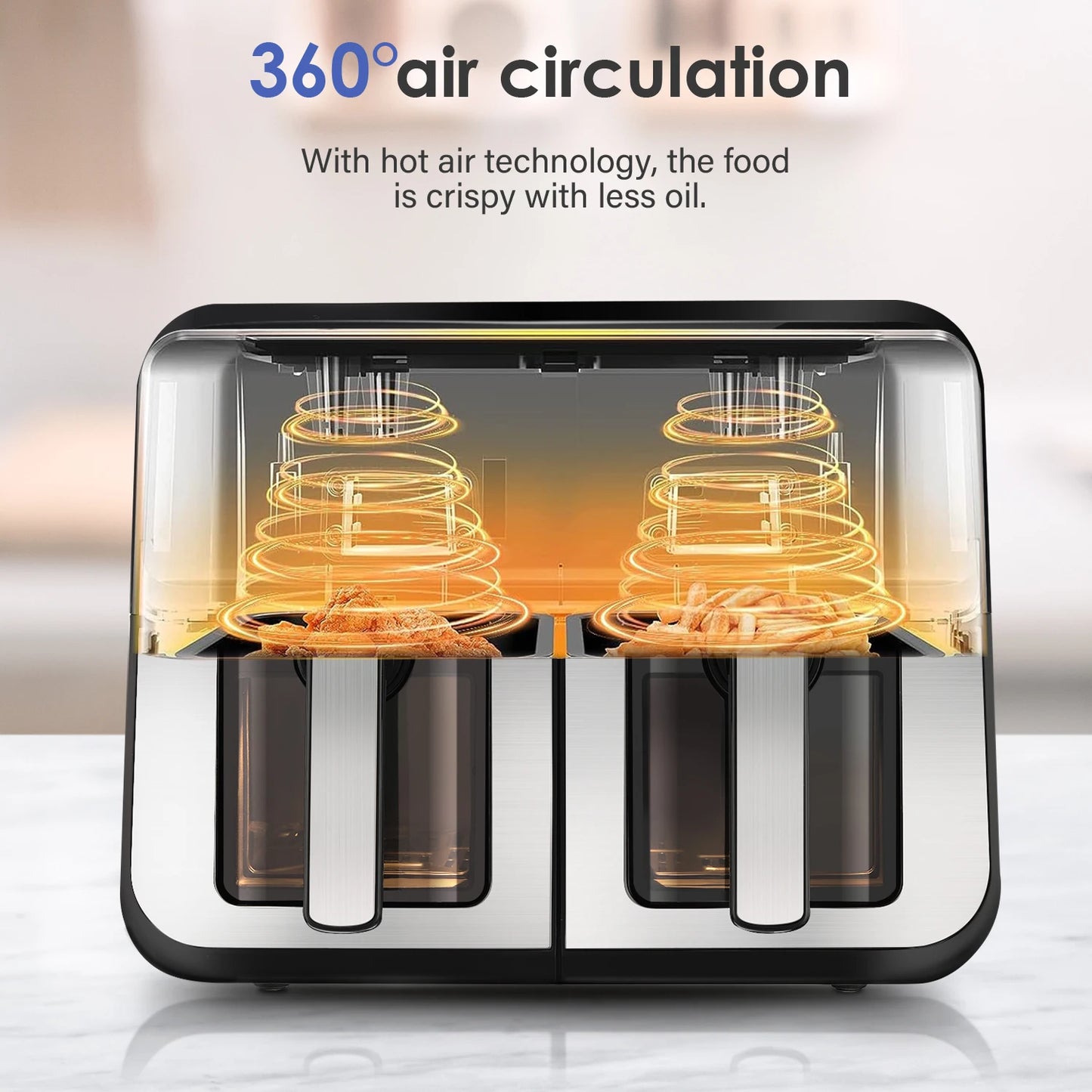 9L Dual Air Fryer with Viewing Window