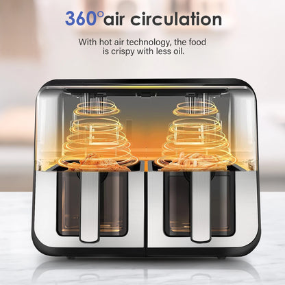 9L Dual Air Fryer with Viewing Window