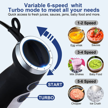 BioloMix 1200W 5-in-1 Hand Blender – Complete Kitchen Mixing System