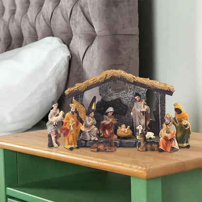 Bethlehem Blessings – 12-Piece Resin Nativity Set for Christmas Display