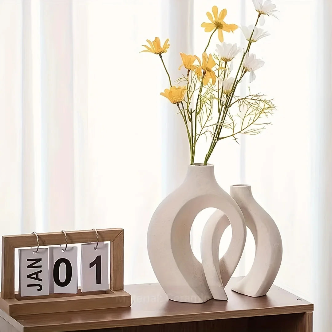 Modern Boho Ceramic Vase Set