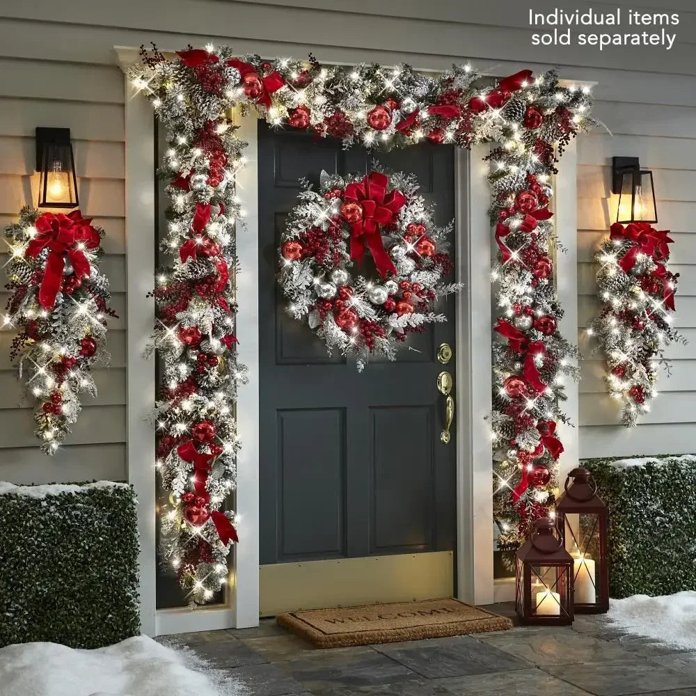 Festive Blossom – 2024 Christmas Rattan Wreath & Garland Collection