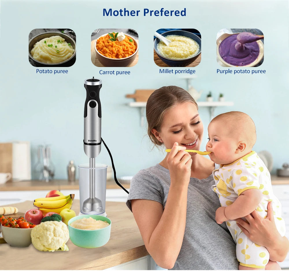 BioloMix 1200W 5-in-1 Hand Blender – Complete Kitchen Mixing System