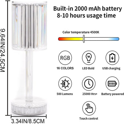 Crystal Glow LED Night Lamp